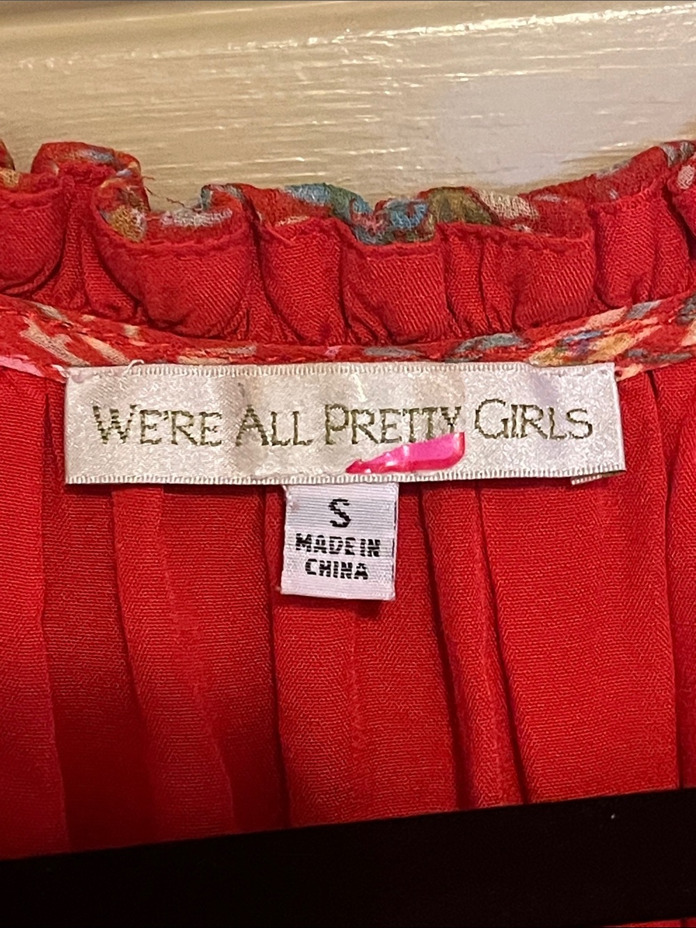 We’re All Pretty Girls Floral Mini Dress Tiered Skirt Orange Size Small - Picture 9 of 9